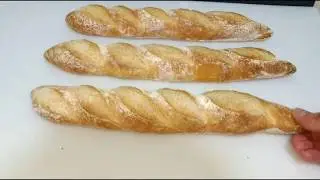 Baguete com fermentação natural e autólise