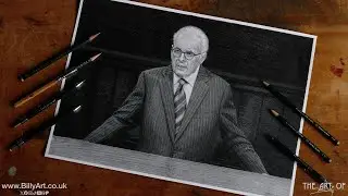 Drawing John MacArthur ὑπηρέτης hupēretēs ‘Under Rower’ Pencil Portrait Time lapse by Billy