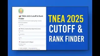 TNEA 2025 Choice List Web App  Create & Download College List by Rank, Cutoff | #tnea2025  best Tool