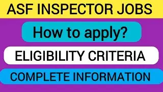 ASF INSPECTOR JOB 2022 | Airport security force jobs 2022 | Test knowledge.