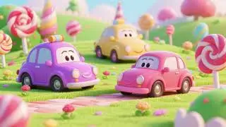 Color Cars in Candyland | Learn Colors with Cars & Kids Songs 🍭🚗🌈