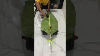 creative idea! make a remote control flying banana leaf kite #diy #rc #kite #ideas