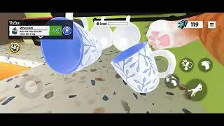 I am cat level 6 pour Cold water from the cooler into a mug Gameplay walkthrough solution