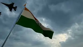 Waving indian flag and grouped warplanes | Free Stock Video without Watermark or Copyright