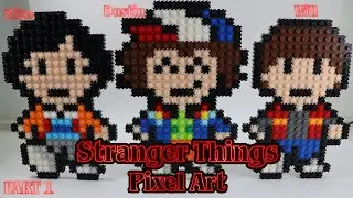 Stranger Things in Pixel Art 🧇 | Mike, Dustin, and Will