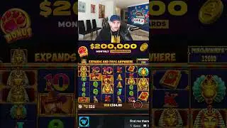 MASSIVE PHARAON SCREEN ON BOOK OF TUT 🏺#watchgamestv #casino #gamdom #gambling #slots #wrewards