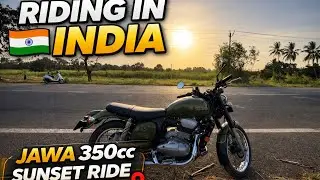 This Is Why I Love Riding in India | Cows blocking road Jawa 350cc Sunset Ride 🇮🇳