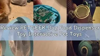Review PETGEEK Dog Food Dispenser Toy, Interactive Pet Toys Treat Dispensing for IQ Training, Automa