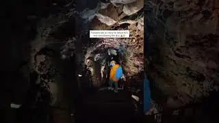 Walking through a 5000-year-old lava tunnel?! #iceland #volcano