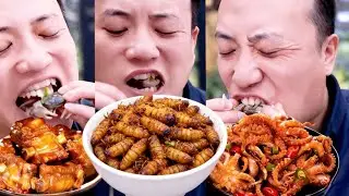 Village Funny Mukbang | Grilled Stone Food | Wild Cooking | Eating Special Food Collection