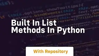 built in list methods in python
