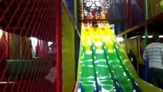 At rainbow fun house!