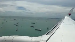Landing at Singapore Changi aboard a Malaysia Airlines 737