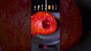 Peeling Pomegranate with Razor  #experiment #satisfying #shorts