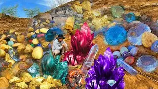 Finding Natural Gold, Diamond Amethyst. Diamonds, Quartz Crystal at the gold zone
