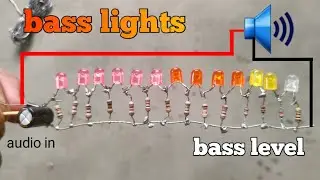 Audio level lights easy way no ic no lot of diodes no transistors one capacitor works for bass