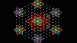 15-8 dots big rangoli designs|chukkala muggulu|traditional kolam|muggulu designs for beginners 