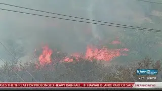 Brush fire sparked by voltage lines near Kahe Power Plant largely contained