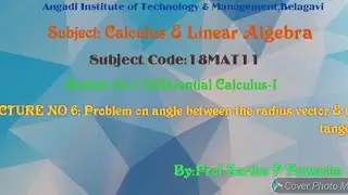 18MAT11: Calculus & Linear Algebra