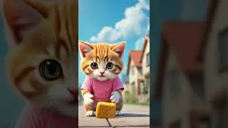 #Orange #kitten in #pink #shirt playfully #wrestles #yellow #treat #sunny #backdrops #tooquiet