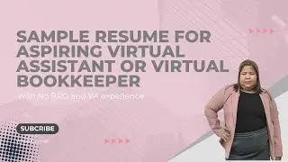 Sample resume for Aspiring Virtual Assistant or Virtual Bookkeeper with No BPO and VA experience.