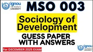 IGNOU MSO 03 GUESS PAPERS FOR DEC 2025 EXAMS | MSO 003 IMPORTANT QUESTIONS FOR DEC 2025 EXAM #mso003