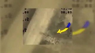 The Ukrainian 92nd Mechanized Brigade dropped an AT munition onto a Russian T 72B variant tank