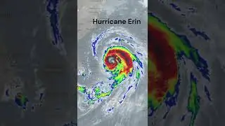 Hurricane Erin from 1:01 AM UTC to 2:50 AM UTC #cyclone #atlantic #tropicalstorm