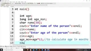 Basics of c++||Calculate age in months||Asaan Computer||03015436330