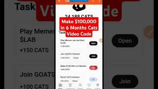 Make $100,000 in 6 Months Code | Cats Verification Code | Cats Youtube Video Code | 10 October