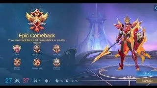 INSANE MINSHITTHAR EPIC COMEBACK 😱 | 20 Kills Domination | Full Control Gameplay | MLBB