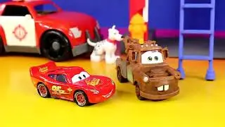 Imaginext Fire Command Center - Disney Cars Lightning McQueen - Just4fun290 Original Videos