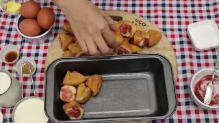How To Make Raspberry Filled Doughnut Bread Pudding (with Leftover Doughnuts) | Bake To Play