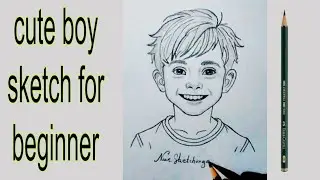 Cute Boy Pencil Sketch for Beginners | Easy Step by Step Drawing