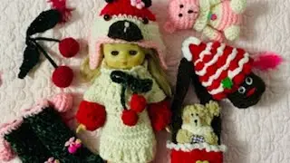 Look 1 for a 1970s Nancy doll, crocheted. 9 crochet items to show off your doll.