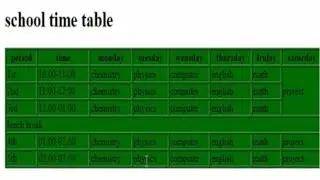 How to create school time table in html