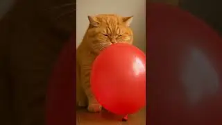 erupted balloons #shortvideoviral #cat #ai #funny #cute #oyen
