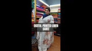 Digital printed linen saree