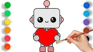 How To Draw A Robot Easy Step by step||Robot Drawing, Colouring For Kids and Toddlers #art