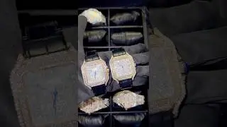 🔥 Cartier Half Iced-Out Watches Collection | Yellow & Rose Tone Leather Band Luxury | Swan Diamond 💎