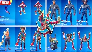 NEW Spider-Punk Fortnite doing all Glitched Built-In Emotes and Funny Dances