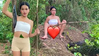 Fishing Videos: Young girl fishing in lake