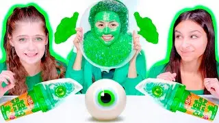 ASMR Eating Green Jelly Gummy Candy Race Best Video Compilation 💚