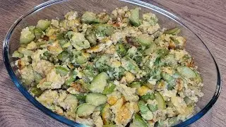 مفركة الكوسى بالبيض اللبنانية || gebratene Zucchini mit Rührei