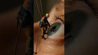 Tiny Guy Cleaning a Giant Eye 😳🧼 | Unreal Mini World!