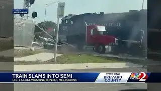 Train crashes into semi-truck near US-1 in Melbourne