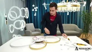 Lustră Led Lacerta cu Telecomandă, 200W, Auriu, Acril, Dimabilă