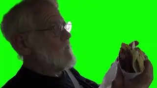 Angry Grandpa eating a Burger and screaming 