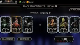 Black Dragon Tower 198 Fights + Rewards 🔥 Mortal Kombat Mobile Gameplay