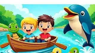 🚤 Row Row Row Your Boat | Cute 3D Nursery Rhyme with Animals | Fun Kids Song for Toddlers